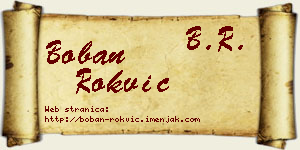 Boban Rokvić vizit kartica